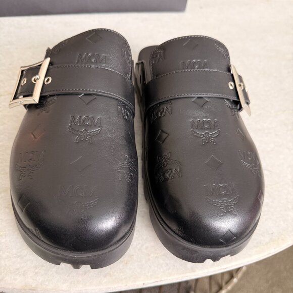 MCM Leather Men\'s Buckle Clogs (Flat Mule In Black) Size 45 main image 10